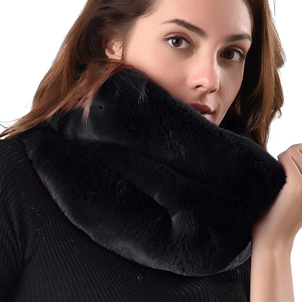 Faux Fur Infinity Scarf Soft Winter Neck Warmer